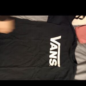 Vans Black Tee with White Logo